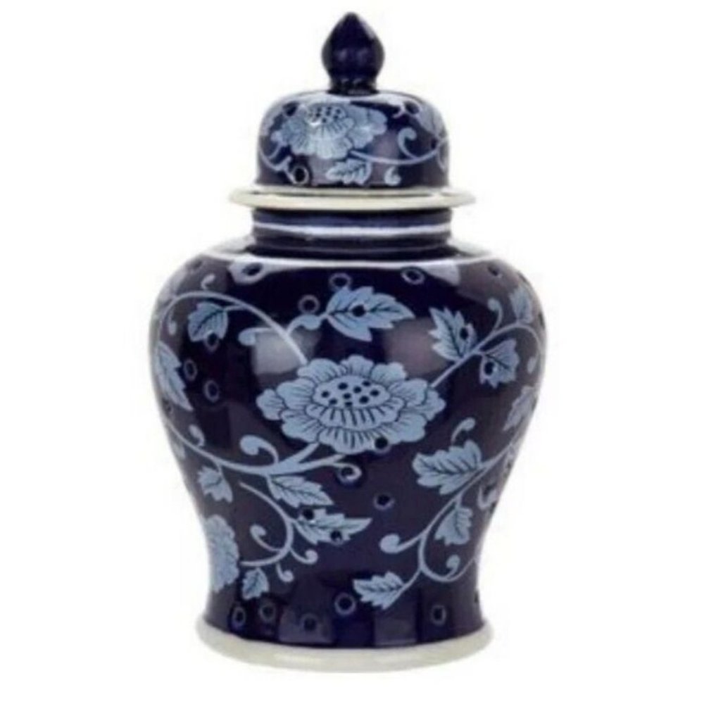 Elegant Blue Floral Vase